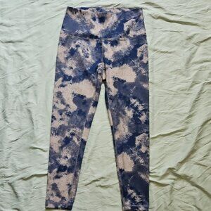 Harmony Balance Blue and Cream Tie-Dye Leggings, Size M